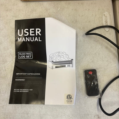 Infrared Electric Fireplace Logs, 23" Infrared Quartz, Remote Control Fireplace