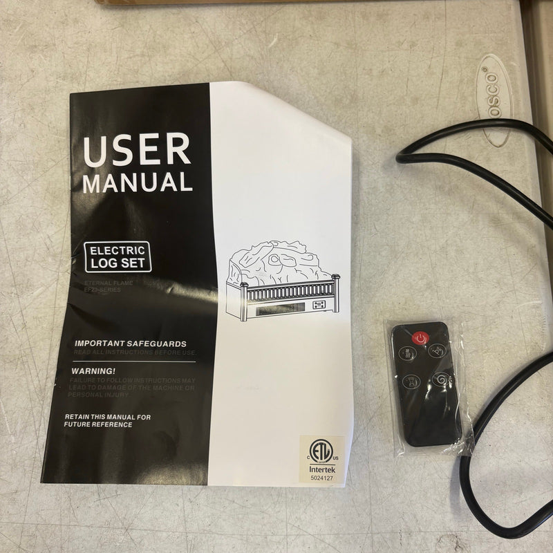 Infrared Electric Fireplace Logs, 23" Infrared Quartz, Remote Control Fireplace