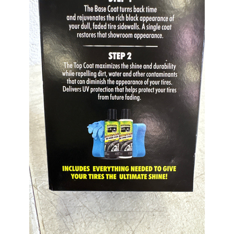 Wipe New Midnight Black Tire Shine Kit, Ultimate Tire Shine, Wet Look 8 Fl Oz