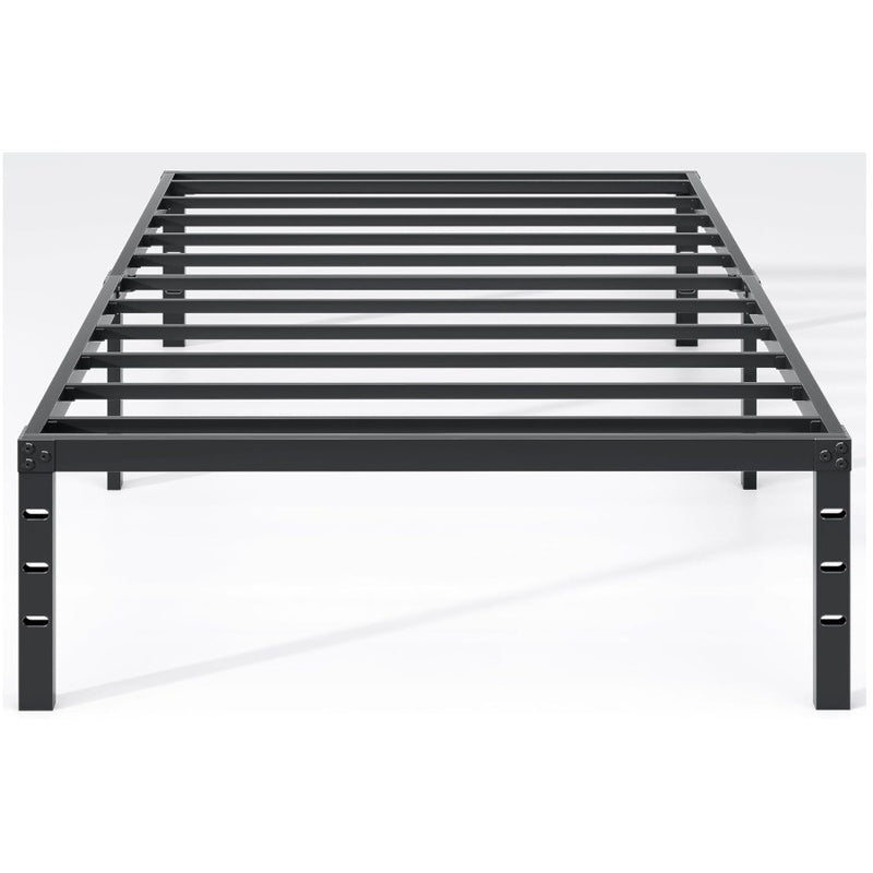 New Jeto 14" Metal Bed Frame, Twin Size Bed Frame w Storage Space, Heavy Duty