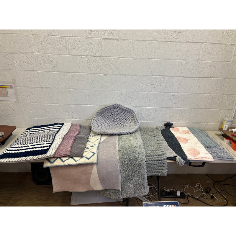 Mix-of-14 Rugs & Floor Mats, Rectangular, for Bedroom, Bathroom & Front Door