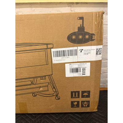 Bedside Baby Bassinet, 4 in 1 Portable Bassinet w Wheels, Adjustable Height Grey