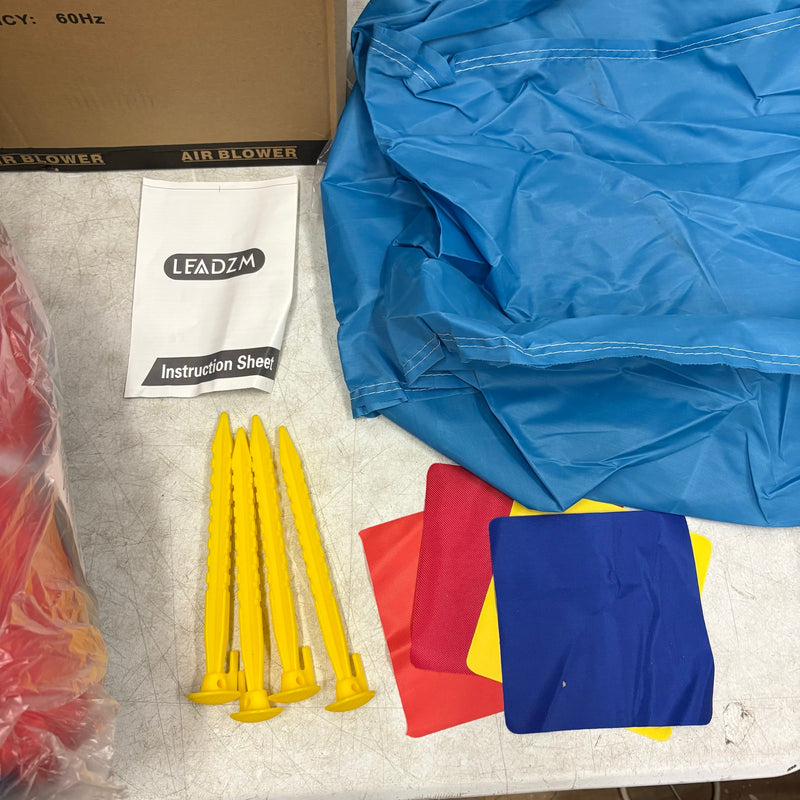 LEADZM Kids Inflatable Bounce House with Blower, UNKNOWN SIZE & SHAPE Blue / Red