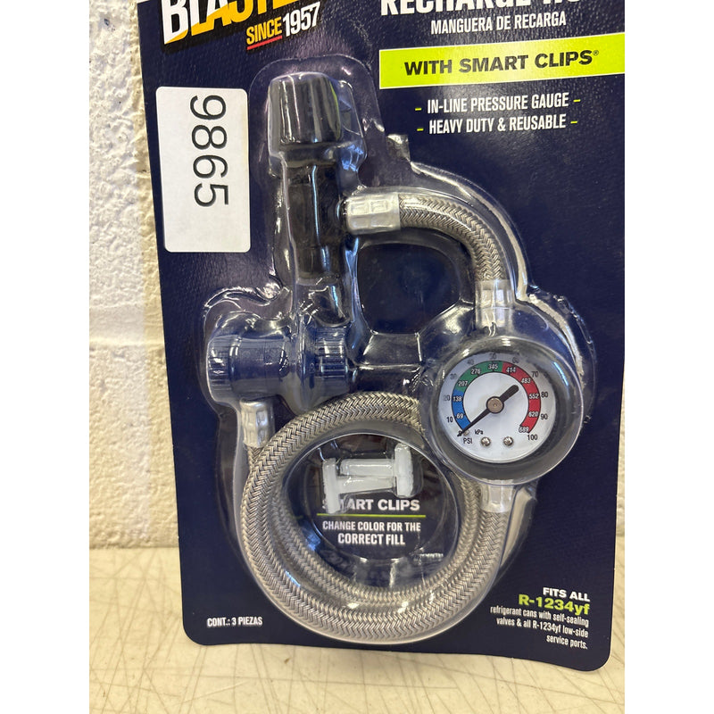 Blaster Recharge Hose with Smart Clips, In-line Pressure Gauge R1234yf