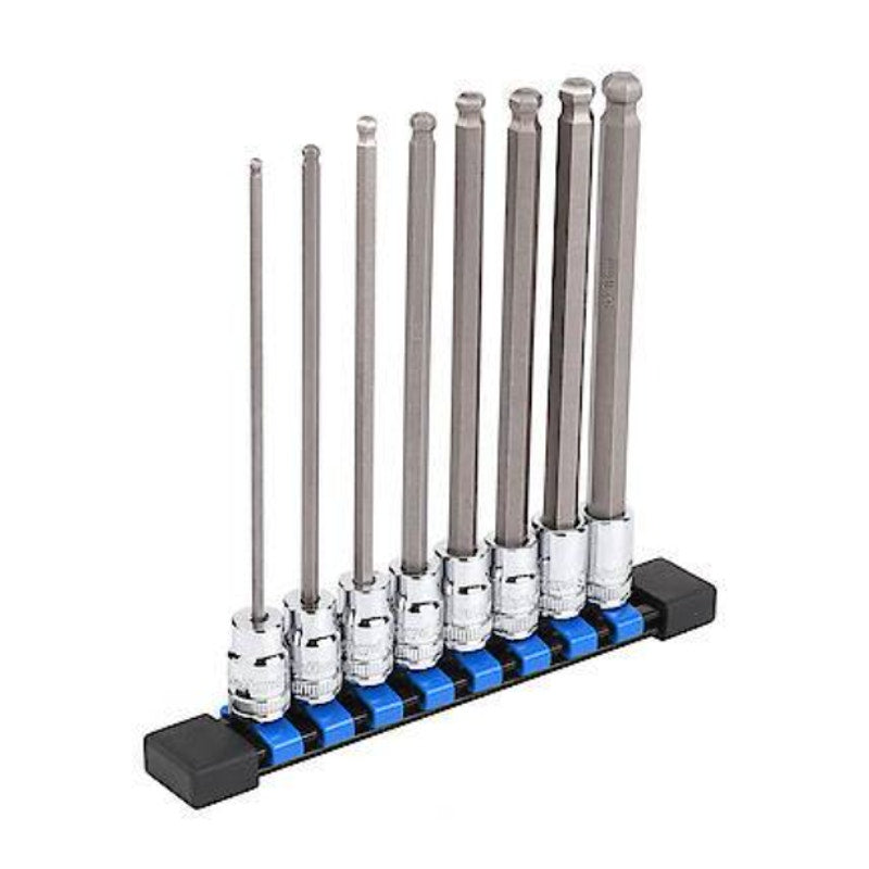 DieHard 3/8" Drive Long Ball-end Hex Bit Socket Set, Metric, 8-Piece - DHP55091
