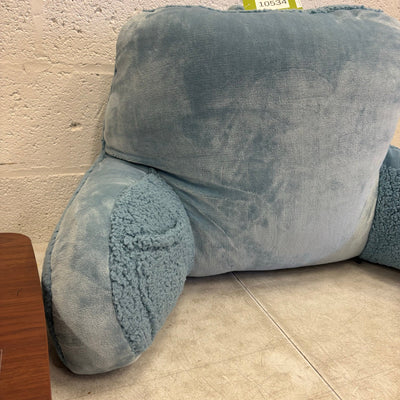 Soft Fuzzy Plush Backrest Pillow 32"W x 18”H Reading & Lounging - Blue