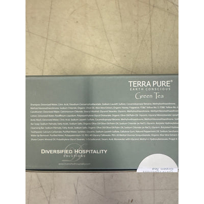 15-PACK Terra Pure Green Tea Amenity & Accessory Kit, Travel Size Bath/Body Kit