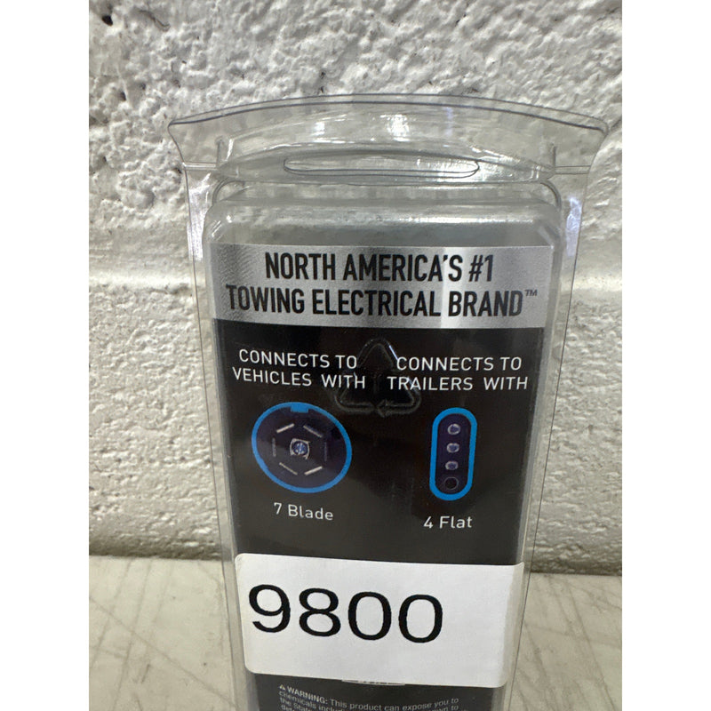 Hopkins 47345, LED Test 7 Blade to 4 Flat Towing Adapter, Trailer Accessories