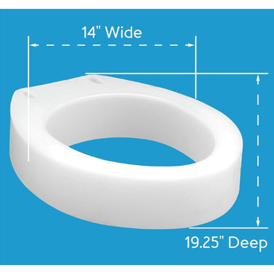 Carex Toilet Seat Riser Elongated Raised Toilet Seat Adds 3.5" to Toilet Height
