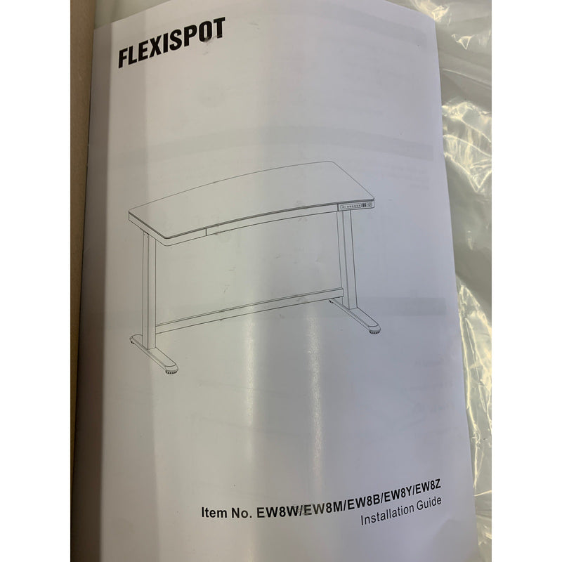 FLEXISPOT Comhar Standing Desk Electric 48"x24" w Drawer & USB Ports White EW8W