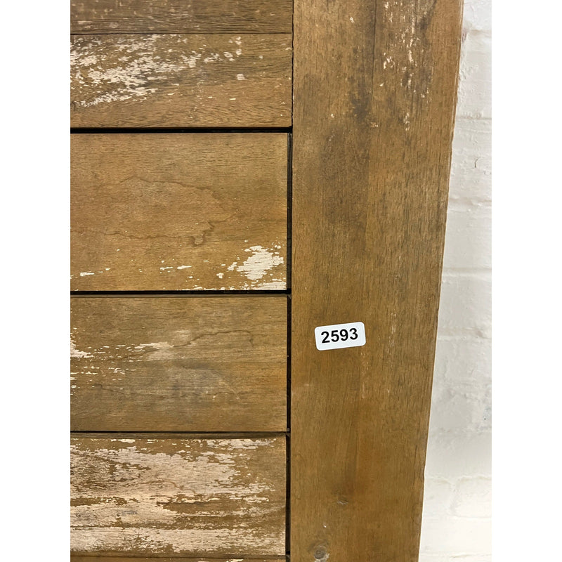 Rustic Farm Table Indoor/ Outdoor 67" x 32" Solid Wood Dining Table, Metal Legs, Antique