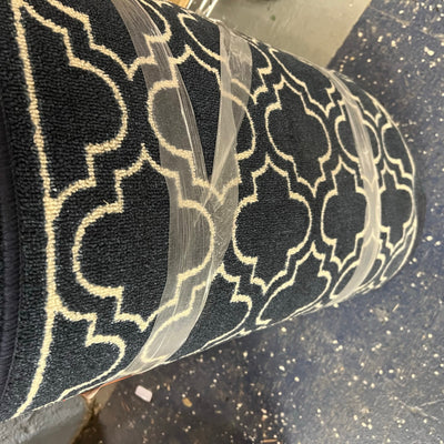 TrafficMaster 26" W x 70' L Runner Rug Trellis Navy Blue & White