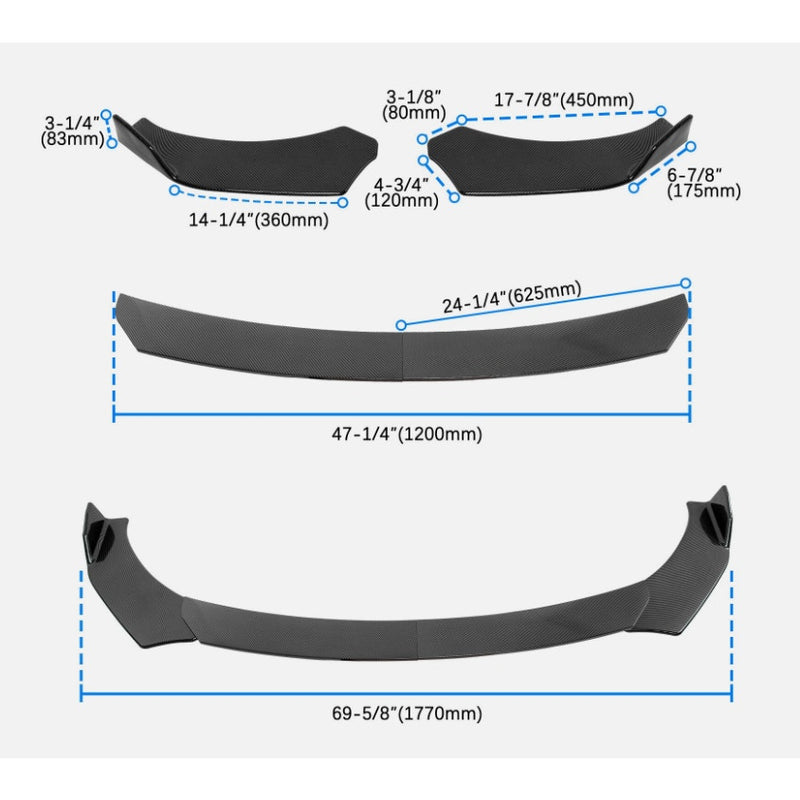 Carbon Fiber Front Bumper Lip Splitter Spoiler For Honda Accord 2008-2010