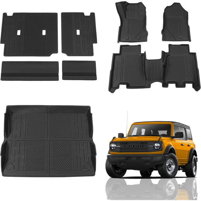 Floor Mats Compatible with 2021-2024 Ford Bronco Trunk Mat Cargo Liner