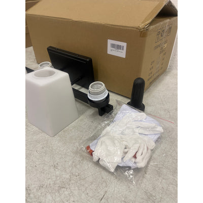 Rayogale 3-Light Bathroom Vanity Lights w Milk White Glass Shades - Black