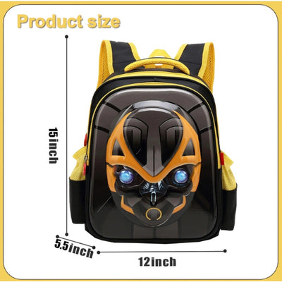 Bumblebee Backpack 3D Bumblebee School Bag, Lightweight, Adjustable, 15x12x5.5"