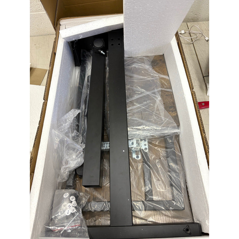 Tribesigns Mobile C Table, Height Adjustable Snack End Table, Rustic Brown