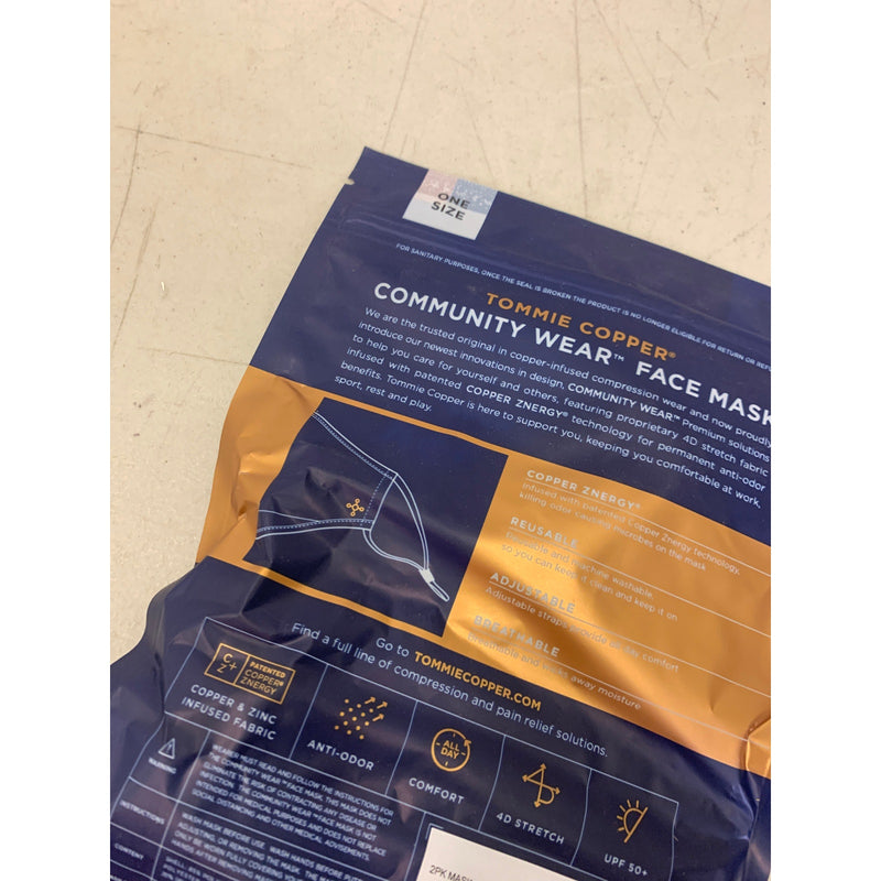 100-PACKS-OF-2 Tommie Copper 2-Pack Community Wear Face Masks - Black