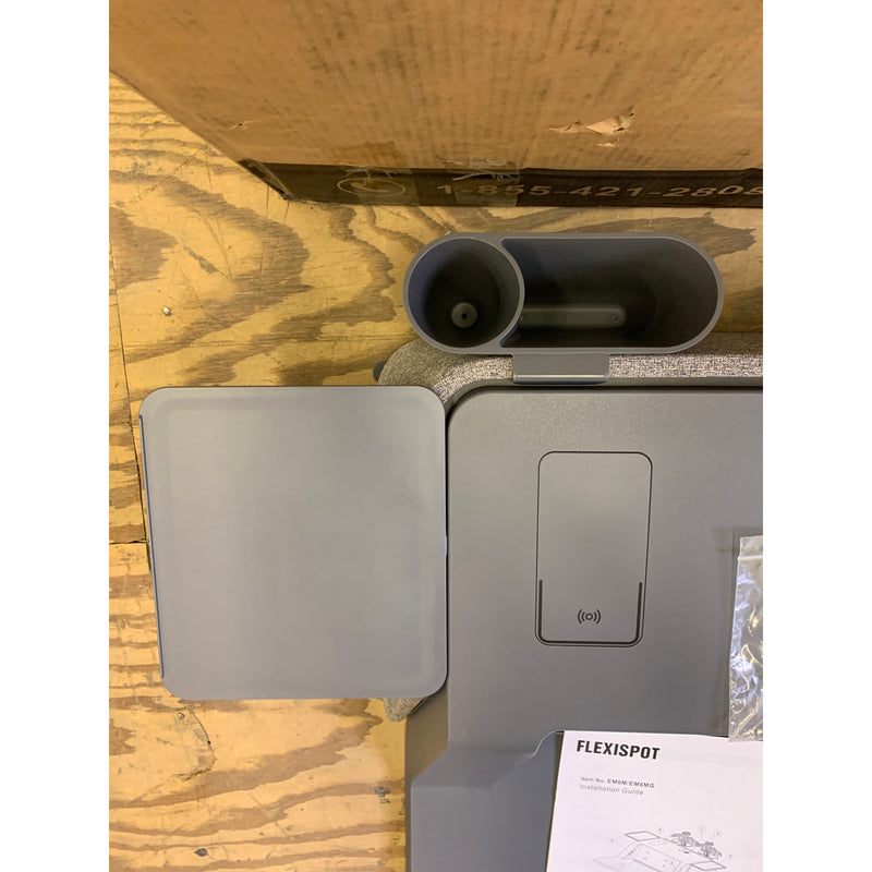 FlexiSpot Motorized Sit-Stand 30" Workstation w Side Storage GRAY EM6MG