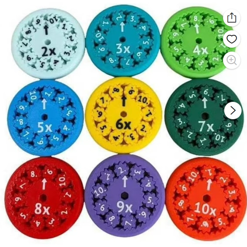 5-Sets Math Fidget Spinners Educational Toys Multiplication/ Division 9-pcs/ Set
