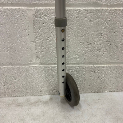 Trigger Release Folding Walker, 2 Wheels, Height Adjustable, Hand Grips - Gray