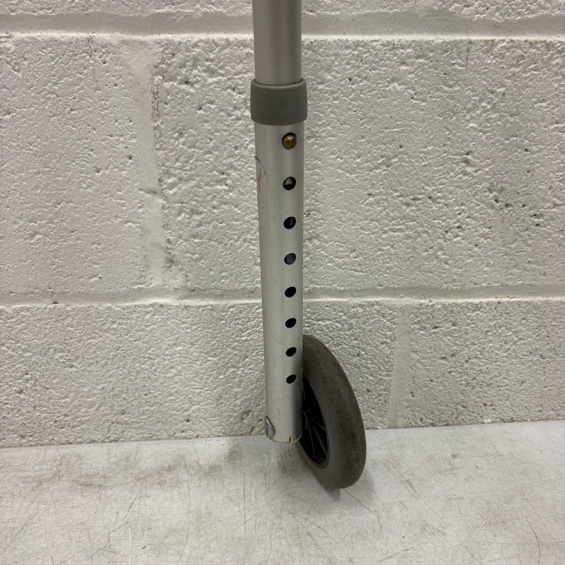 Trigger Release Folding Walker, 2 Wheels, Height Adjustable, Hand Grips - Gray