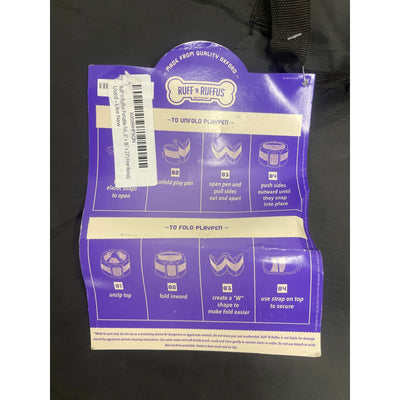 Ruff 'n Ruffus Travel Foldable Pet Playpen Carrying Case Bowl 36"x36"x23" Purple