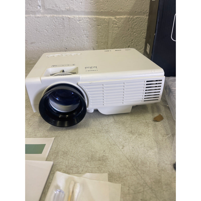 DR.J Professional Mini Projector w Screen, Bluetooth 5.2, 8000L HD 1080P Large