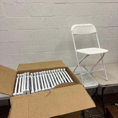 20-Pack Foldable Plastic Chair Folding & Stackable 350 lbs Capacity Steel Frame