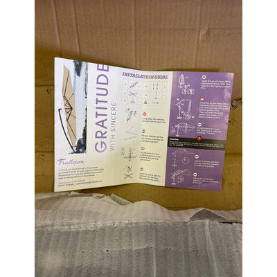 FRUITEAM 9FT Offset Hanging Patio Cantilever Umbrella Polyester Shade 95% UV