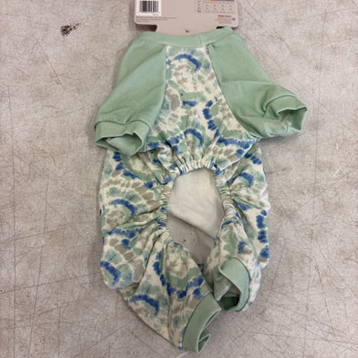 Koolaburra by UGG Pet 1-Piece Pajama Dog Shirt- 12-13" Collar, Aqua Swirl, Small