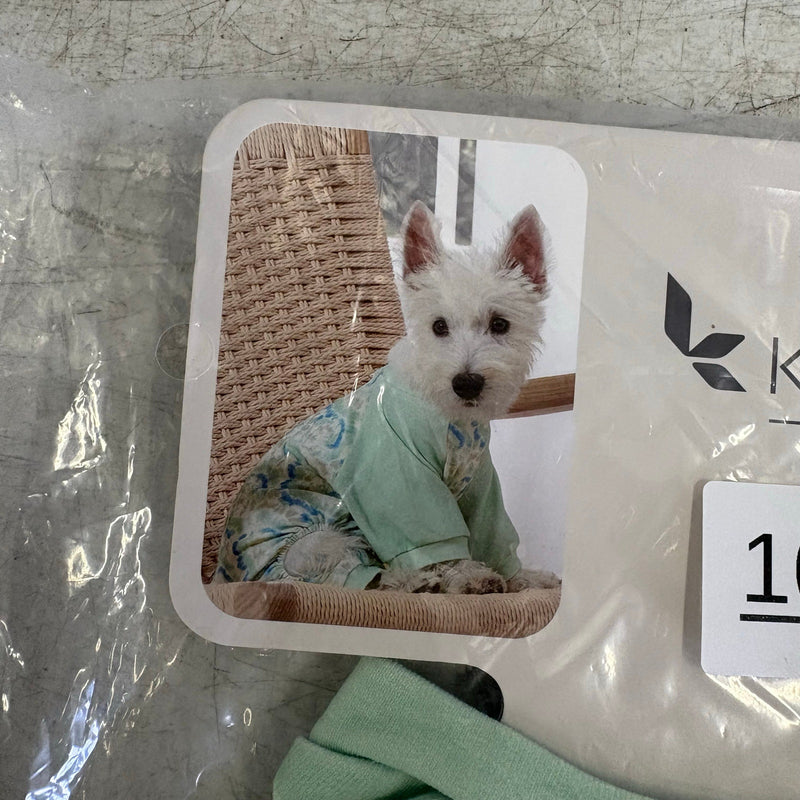 Koolaburra by UGG Pet Pajama Dog Shirt, Long Sleeve 20-21" Collar, Aqua Swirl XL