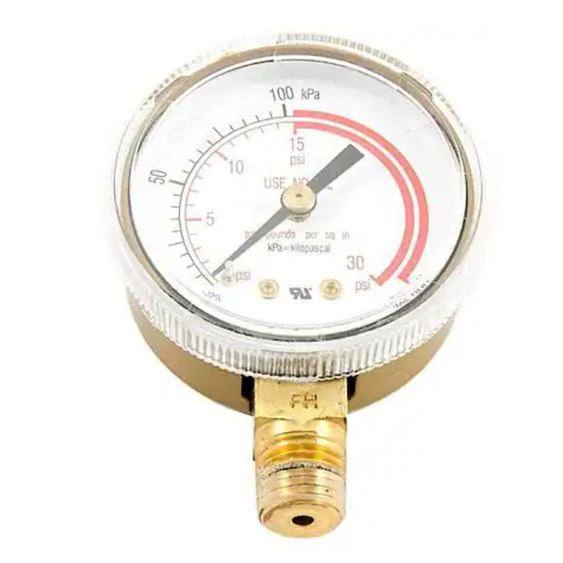 Forney Regulator Gauge, 2 Inch, 0-30 PSI, Standard 1/4" NPT Connection Fits Most