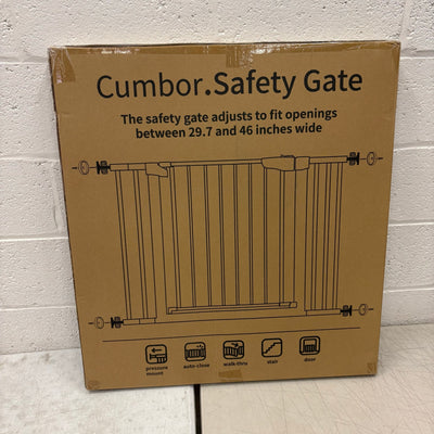 Cumbor 29.7-46" Wide Baby Gate Self Closing Dog Gate Pressure Mounted - Black