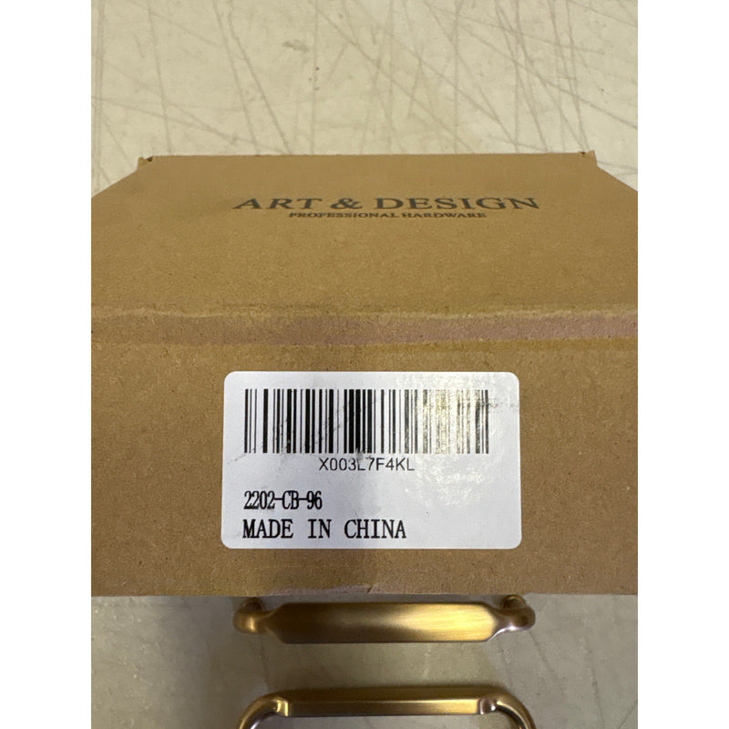 6-Pack Goo-Ki Champagne Bronze Drawer Handles 3-3/4" Hole Centers Straight Pull