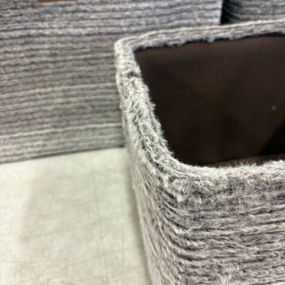 Koolaburra by Ugg 3 Piece Storage Set Soft Fuzzy Baskets Home Organization, Gray