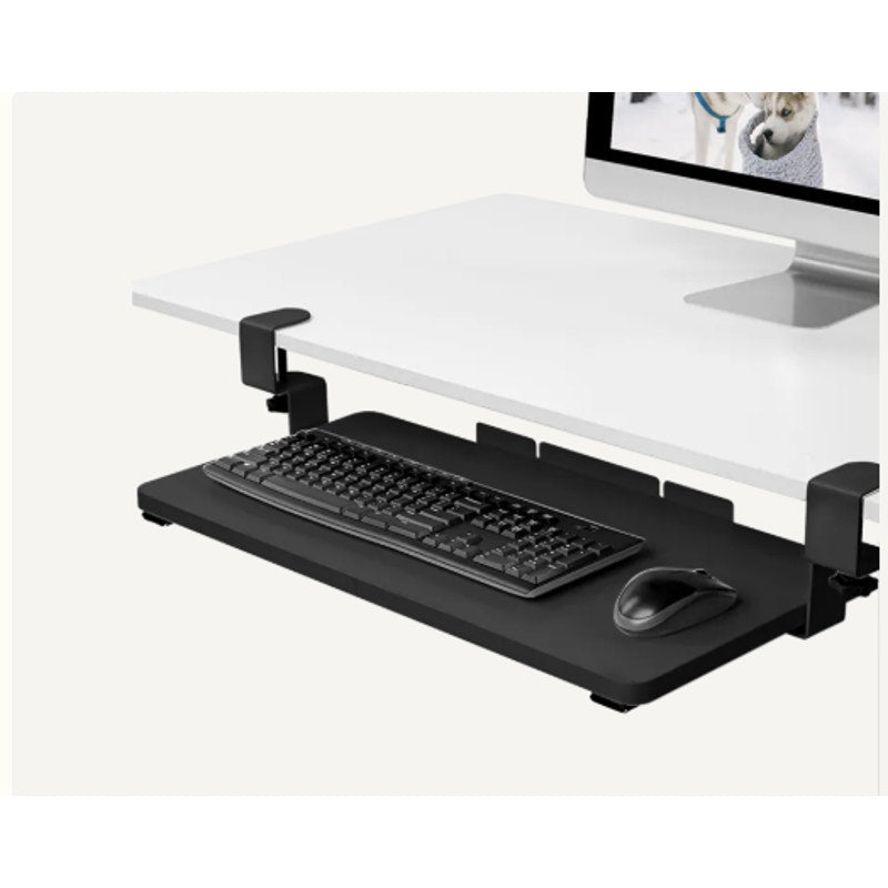 Flexispot Clamp On Keyboard Tray Desk Accessory, 25" x 12" Black KT3B