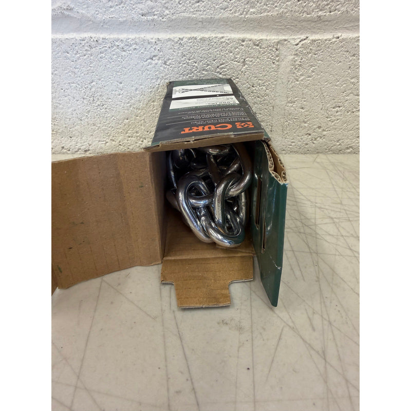 CURT 48" Safety Chain with 2 S-Hooks (5,000 lbs, Clear Zinc, Packaged)