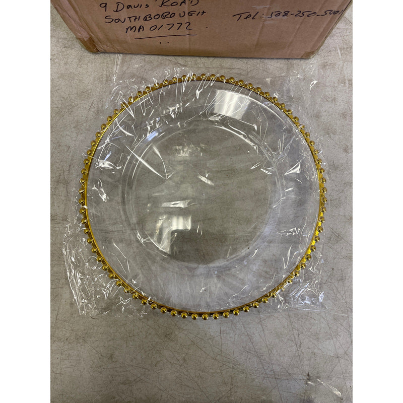 25-Count Fichiouy Clear Charger Plates 12.6" Plastic Round Table Charger Plates