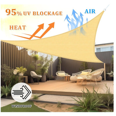 16'×16'x16' Pergola Sun Shade Sail Universal Replacement Canopy for Patio - Tan