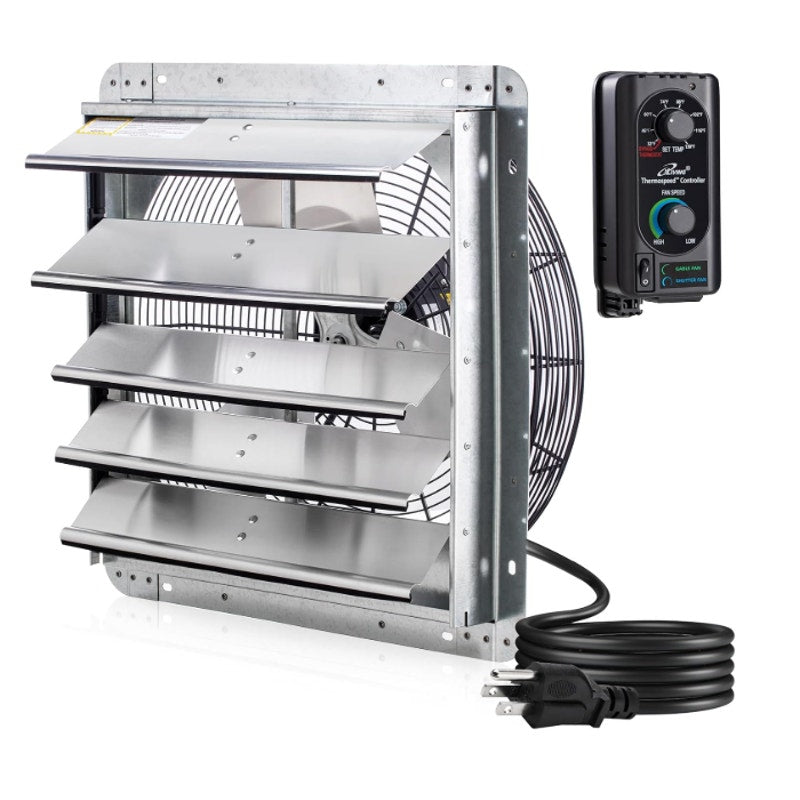iLiving 18" Wall Mounted Shutter Exhaust Fan, Automatic Shutter with Thermostat