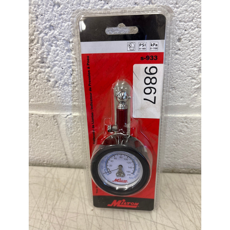 Milton Industries Single Head Chuck Dial Tire Gauge, Tire Pressure, 0-160 PSI