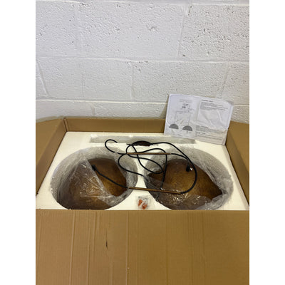 Detroit 34.25" 2-Light Dome Pendant Light Industrial Gold Hammered- Brown