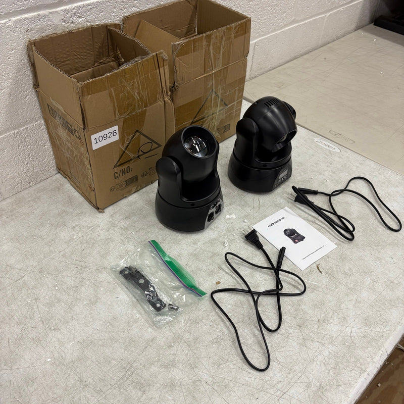 PACK-OF-2 U`King 40W LED Moving Head Light RGBW Beam Lights DMX Sound Activated