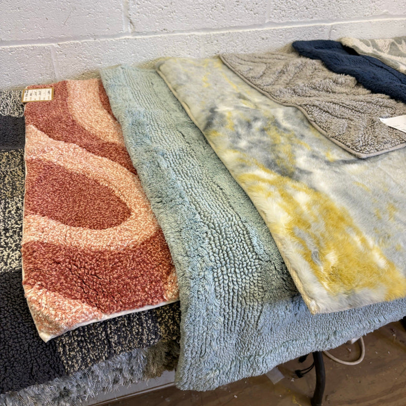 Mix of 8 Small Rugs, For Kitchen, Bathroom, Entryway, Nonslip Textured Bath Rugs