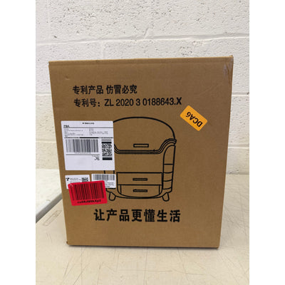 Omeily Large Makeup Organizer & Vanity Case, 3-Layers, Clear Design 13"x12"x8"