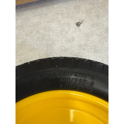 Single 14.5" Flat Free Replacement Tire / Wheel, Steel Rim, Universal Fit