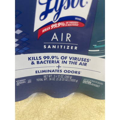Lysol Air Sanitizer Spray White Linen (2) & Simple Fresh (1) Scent 36 oz 3 Count