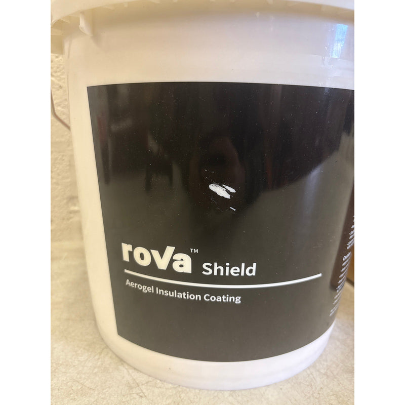 roVa Shield Aerogel Insulation Coating, 4.8 Gal 18L Fast Dry, White, BB 6/17/25