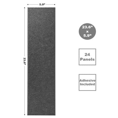 DECORITA Shiplap Felt Wall Panels 23-SqFt Interior Wall Decor, Black/ Gray 24pcs